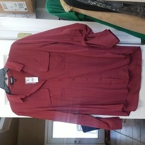NWT Express Maroon City Shirt Button Up Sz L